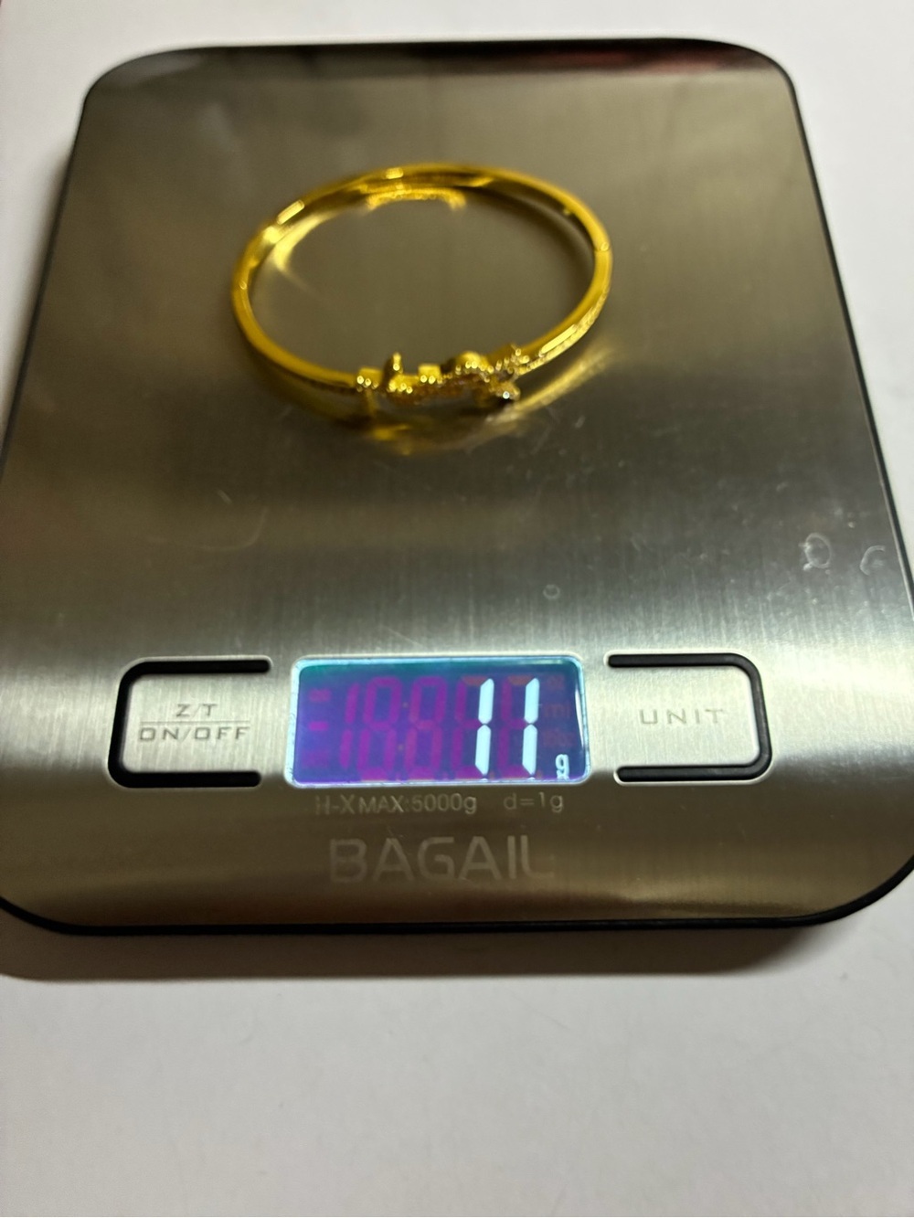 Gold Crystal YSL Script Logo Bangle - Picture 6 of 9